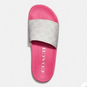 coach udele logo pool slides sandals